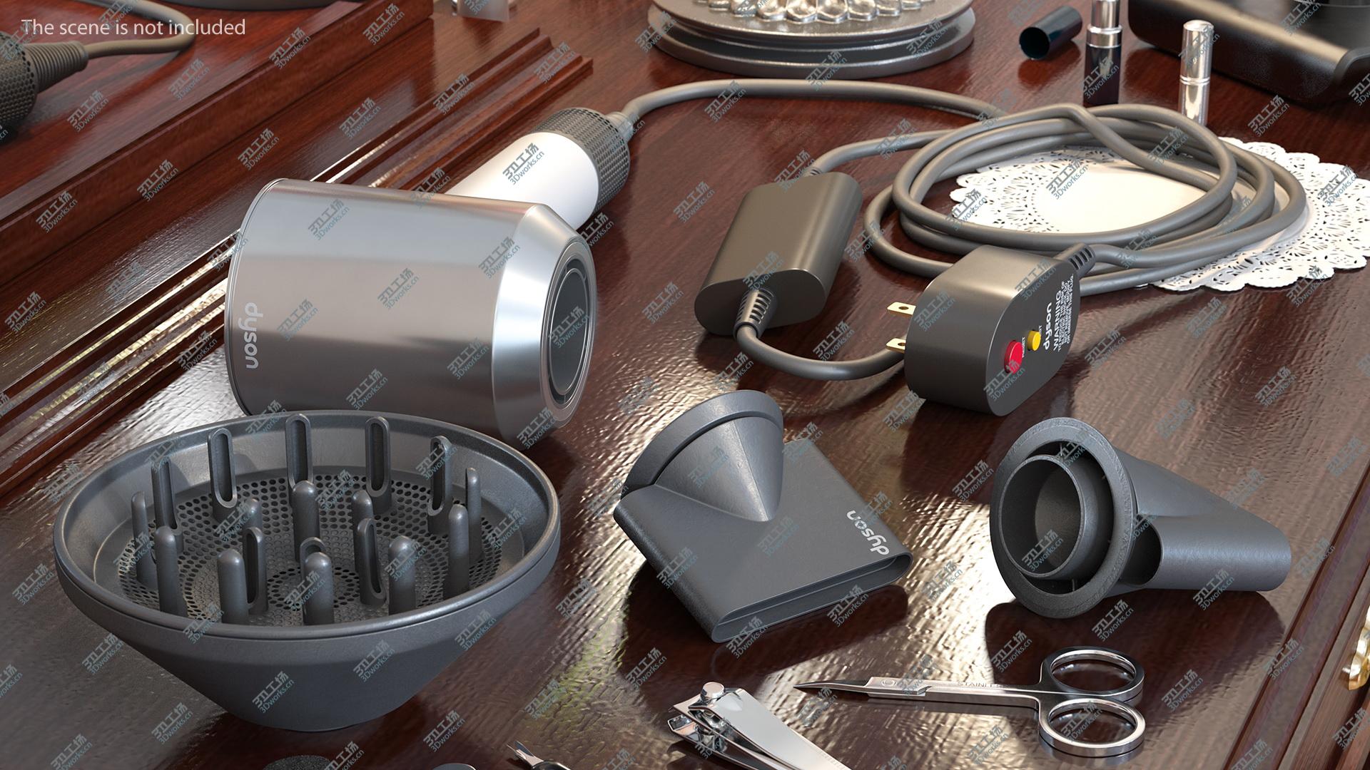 images/goods_img/202105072/Dyson Hair Dryer Professional Edition with Attachments 3D model/5.jpg